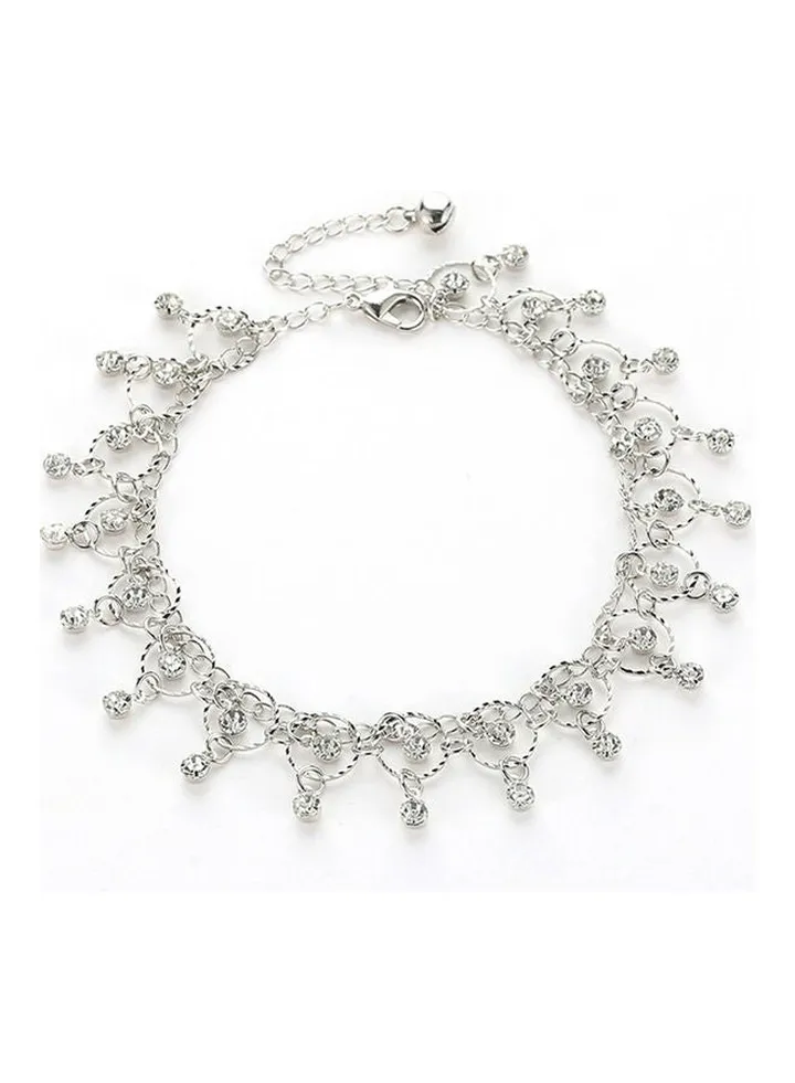 Women Fashion Crystal Tassel Anklet Beach Foot Jewelry