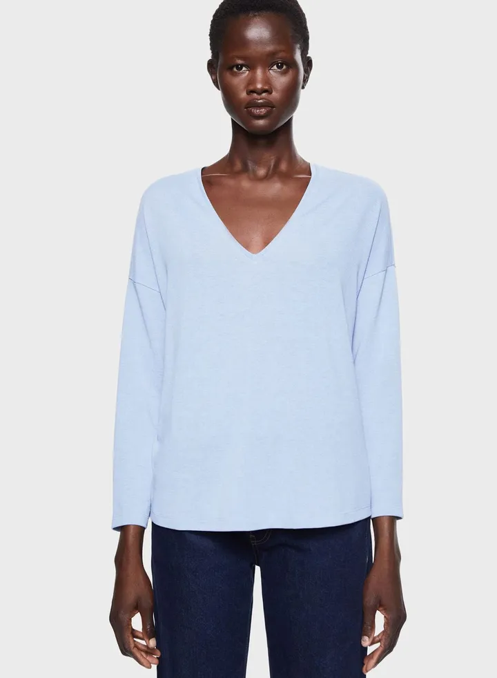 V-Neck Knitted T-Shirt
