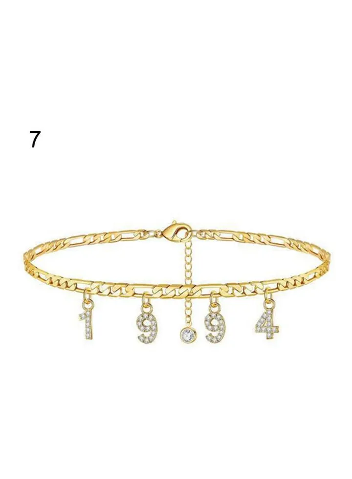 Numeric Stone Studded Anklet