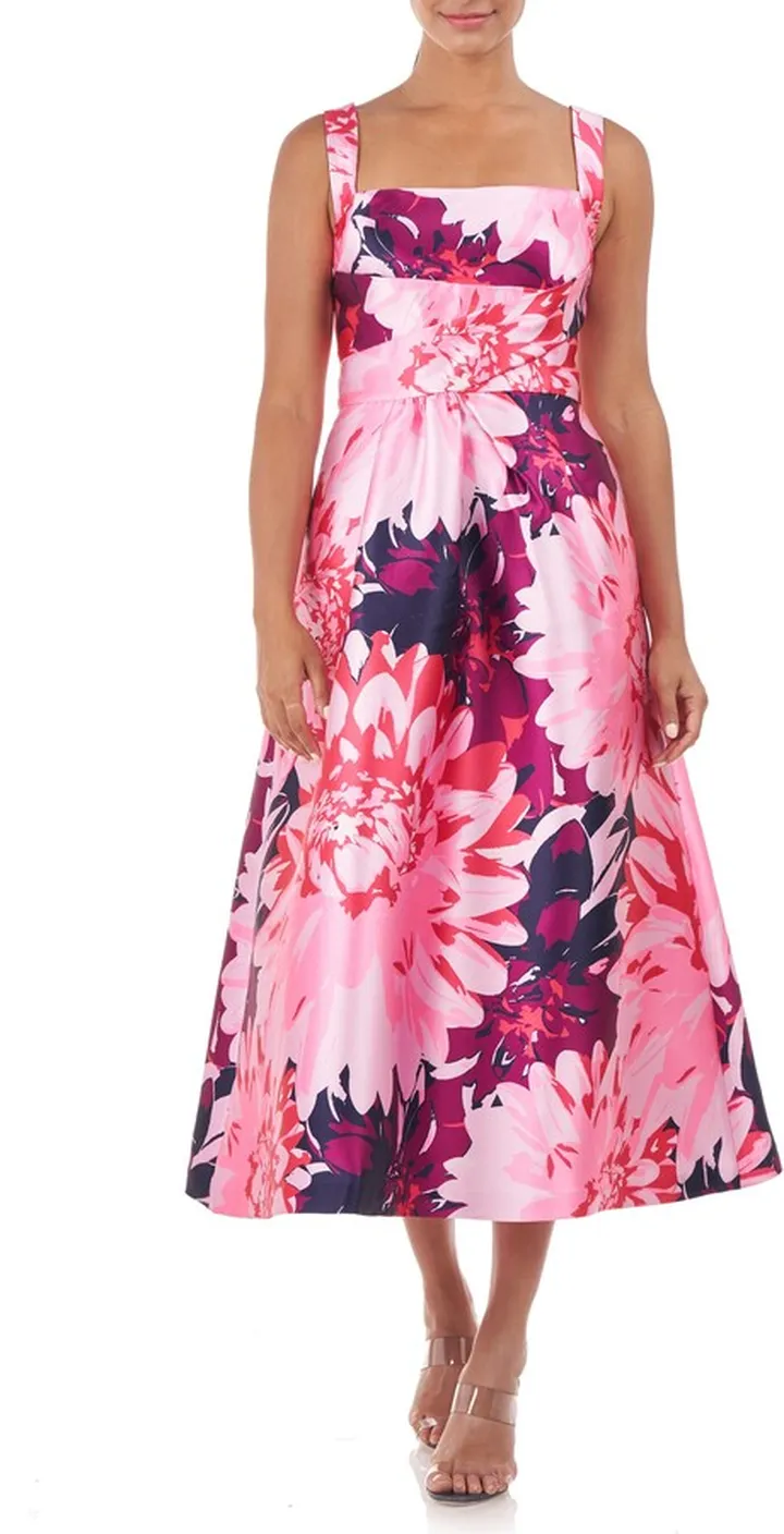 Marie Floral A-Line Midi Dress