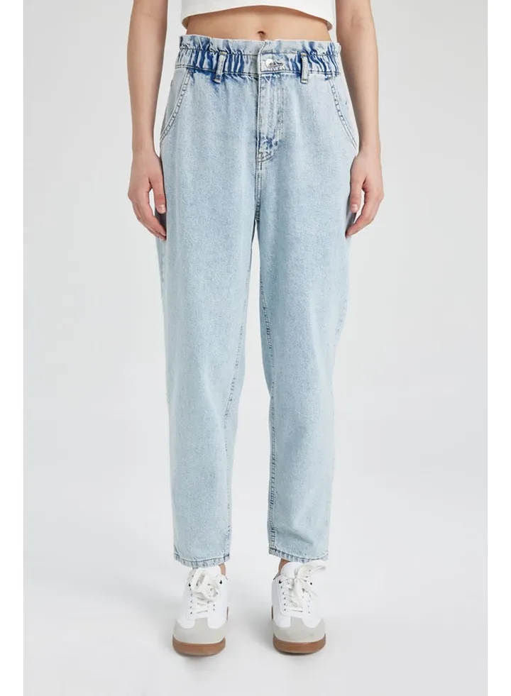 Woman Paperbag Denim Trousers