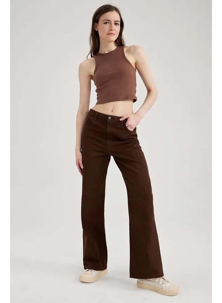 Woman Wideleg Cargo Woven Trousers