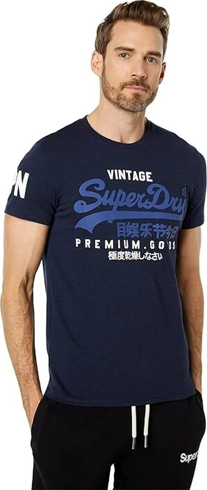 Superdry VL Tee (Midnight Blue Grit) Men's Clothing