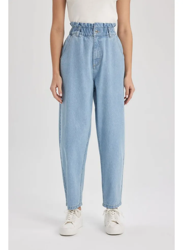 Woman Paperbag Denim Trousers
