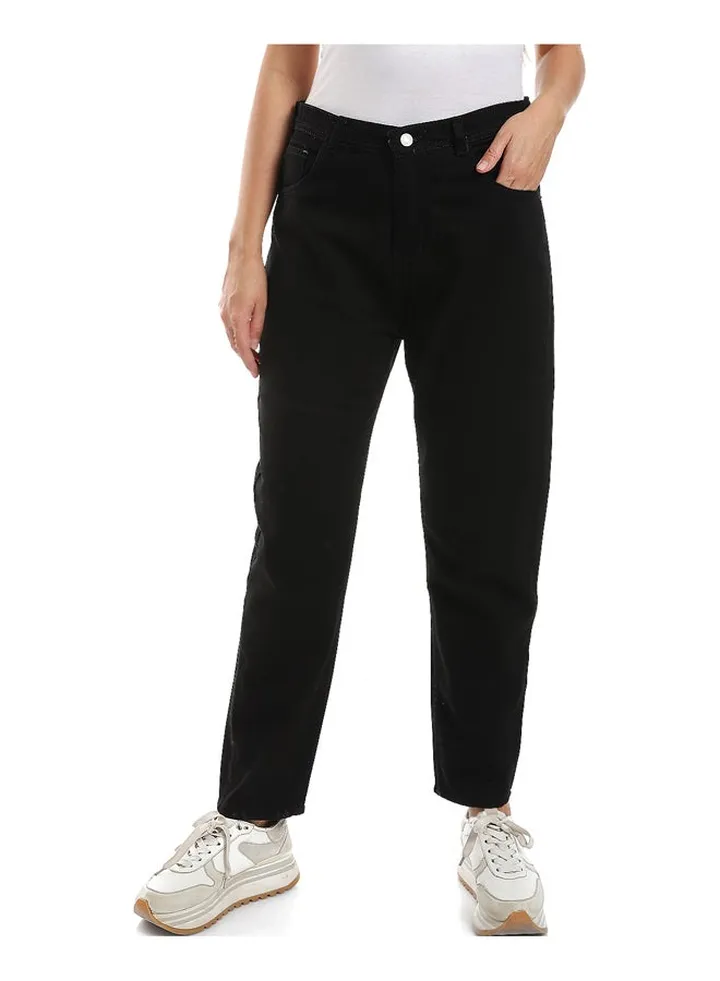 Woman Boyfriend Jeans Trousers - Black