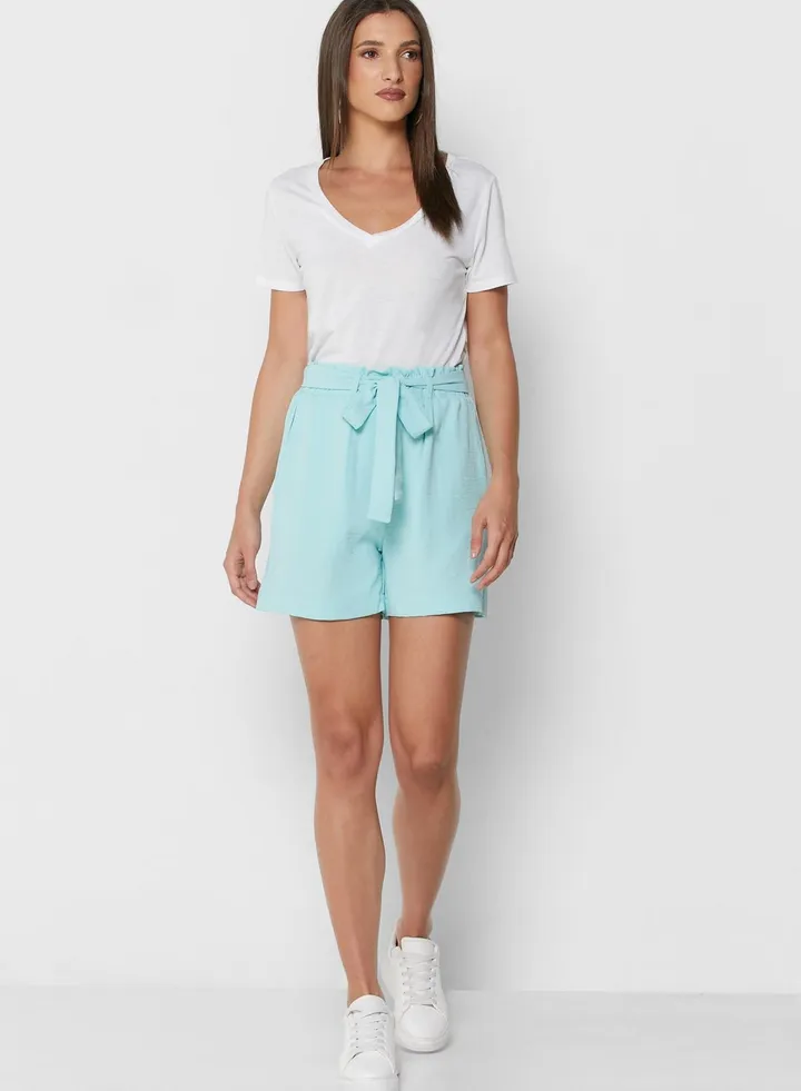 Belted High Waist Shorts