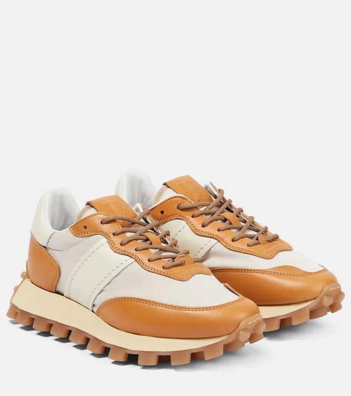 1T suede and mesh platform sneakers