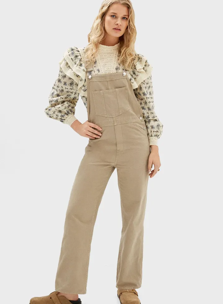 Pocket Detail Denim Dungaree