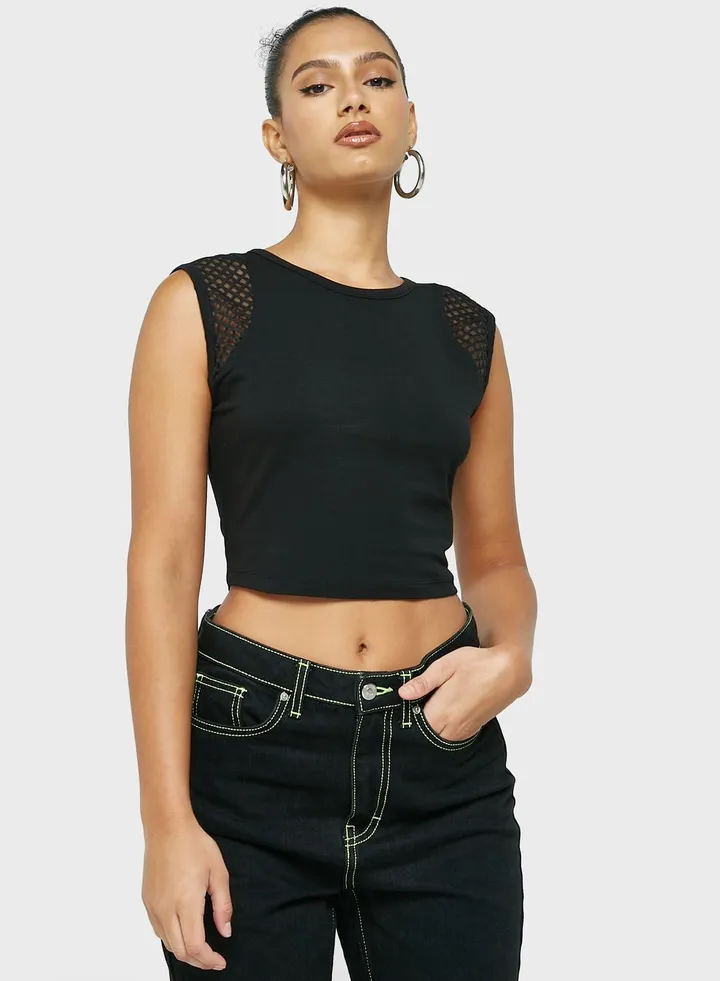 Mesh Detail T-Shirt