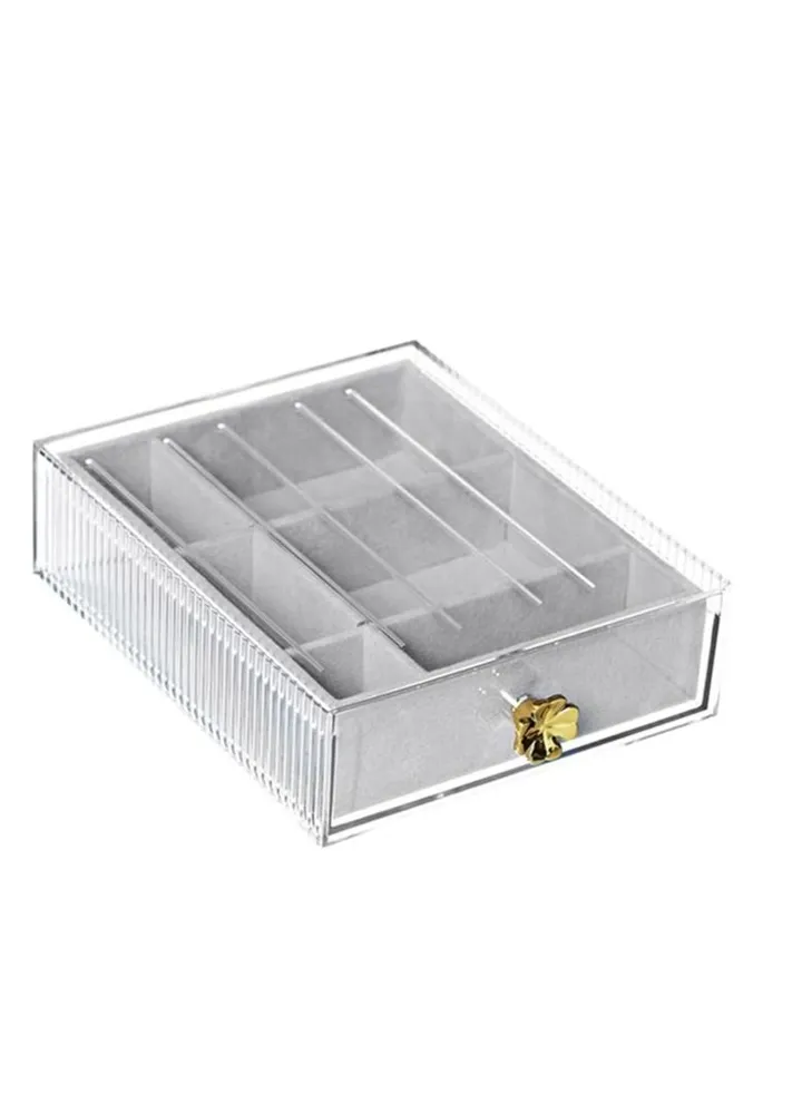 Acrylic Organizer Box For Accessories - Padded And Divided - (18 * 15Cm)