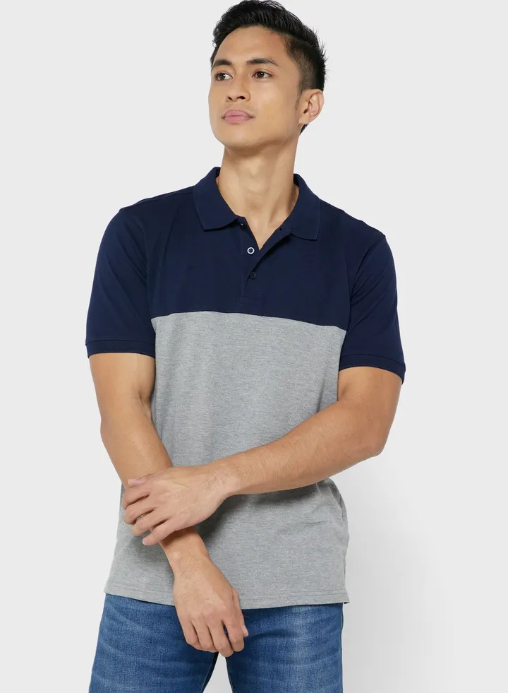 Cut And Sew Polo Shirt