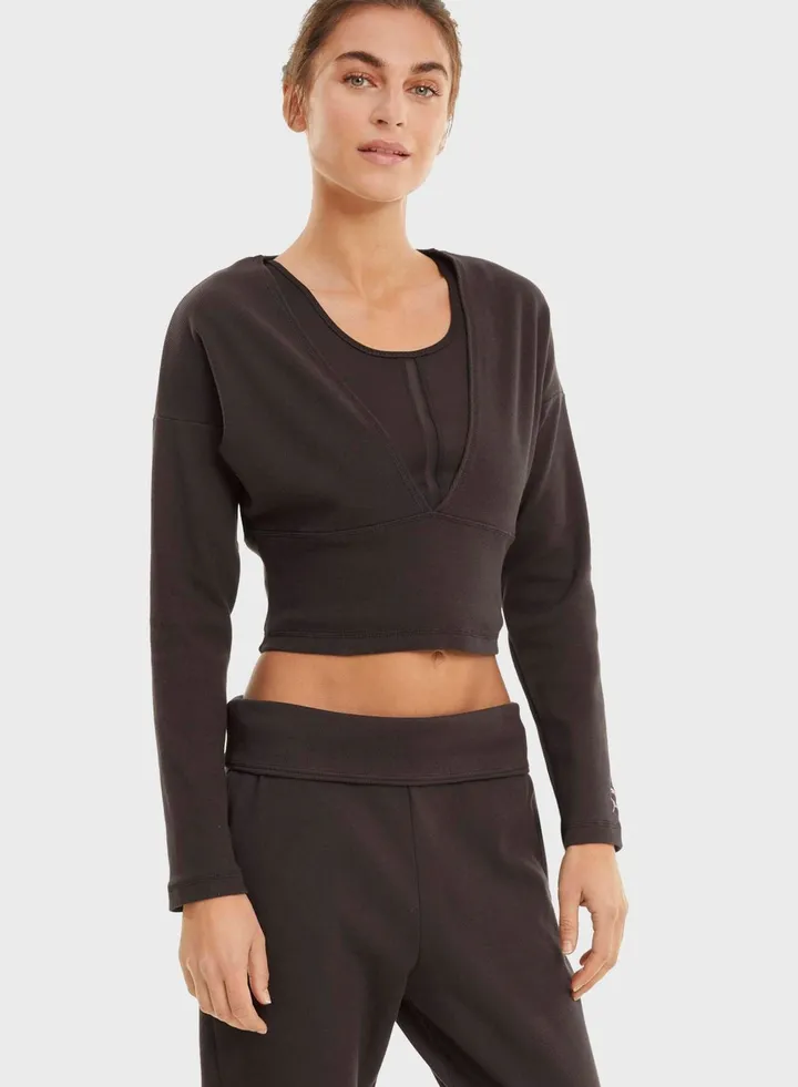 Exhale Ribbed Knit T-Shirt