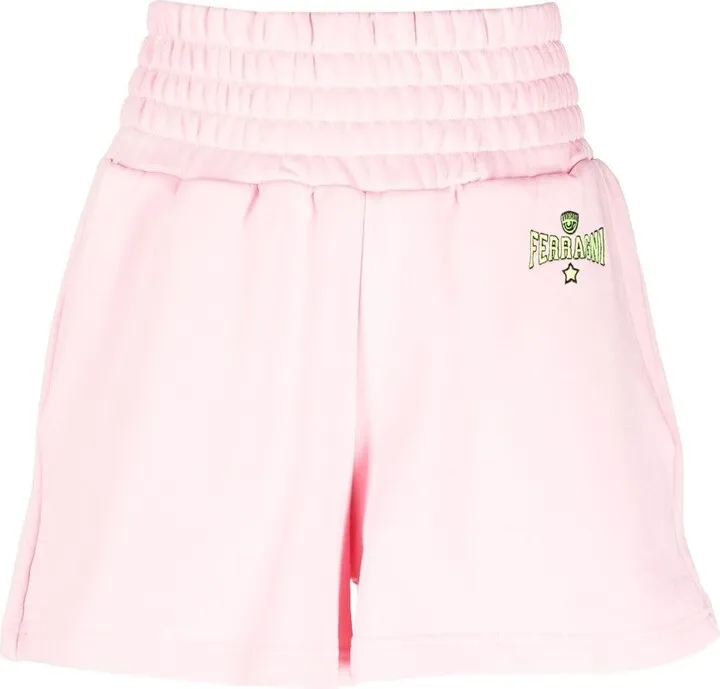 Elasticated-Waistband Cotton Shorts
