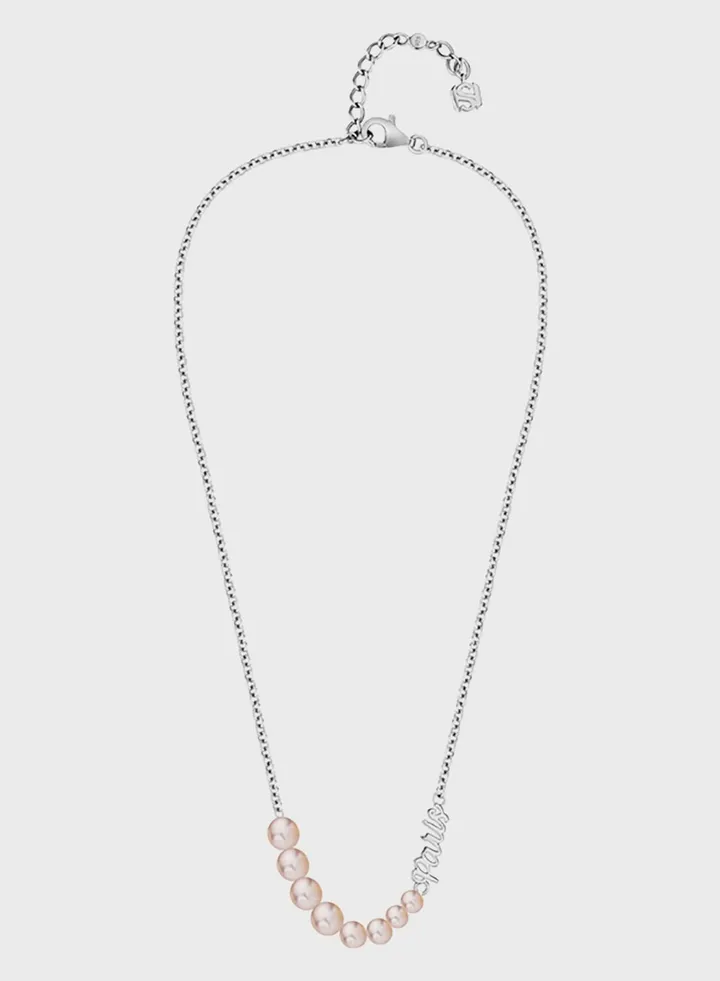 Large To Small Pink Frewater Pearls Necklace