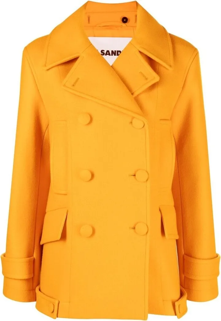 Double-Breasted Button-Fastening Coat