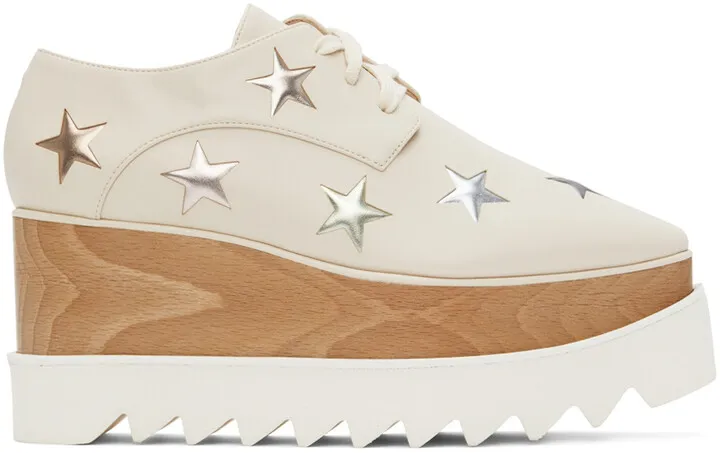 Stella McCartney Beige Elyse 3D Stars Oxfords