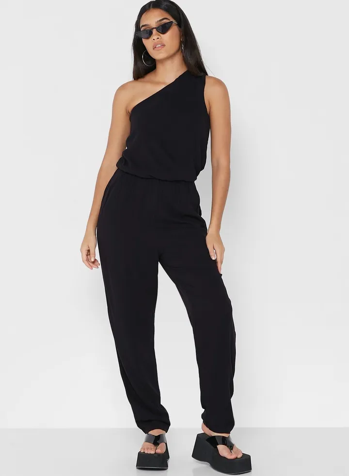 One Shoulder Wide Leg Jumpsuit