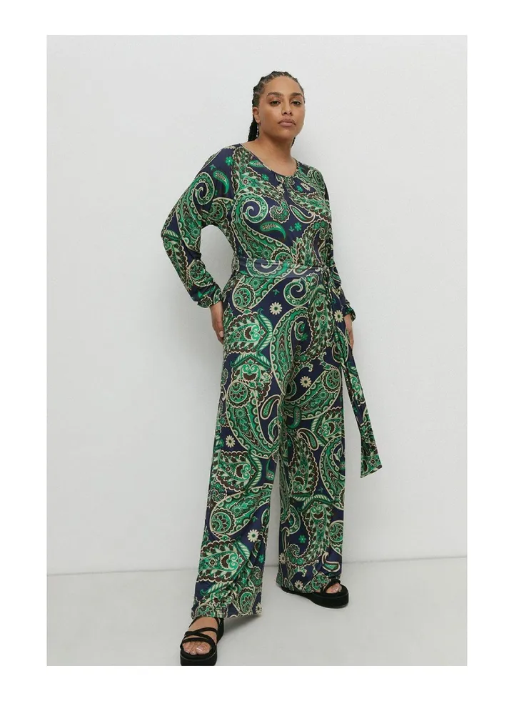 Printed Balloon Sleeve Jumpsuit