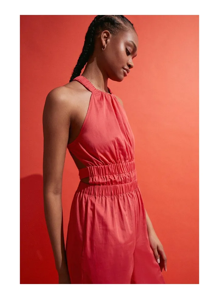 Cotton Halter Neck Jumpsuit