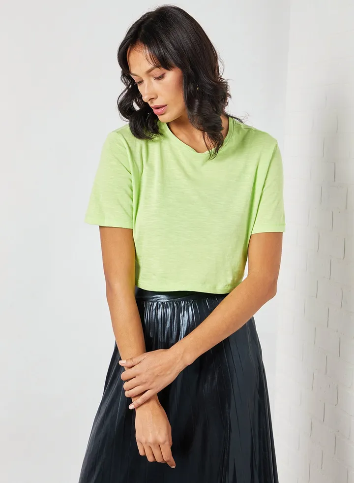 Cropped T-Shirt Green