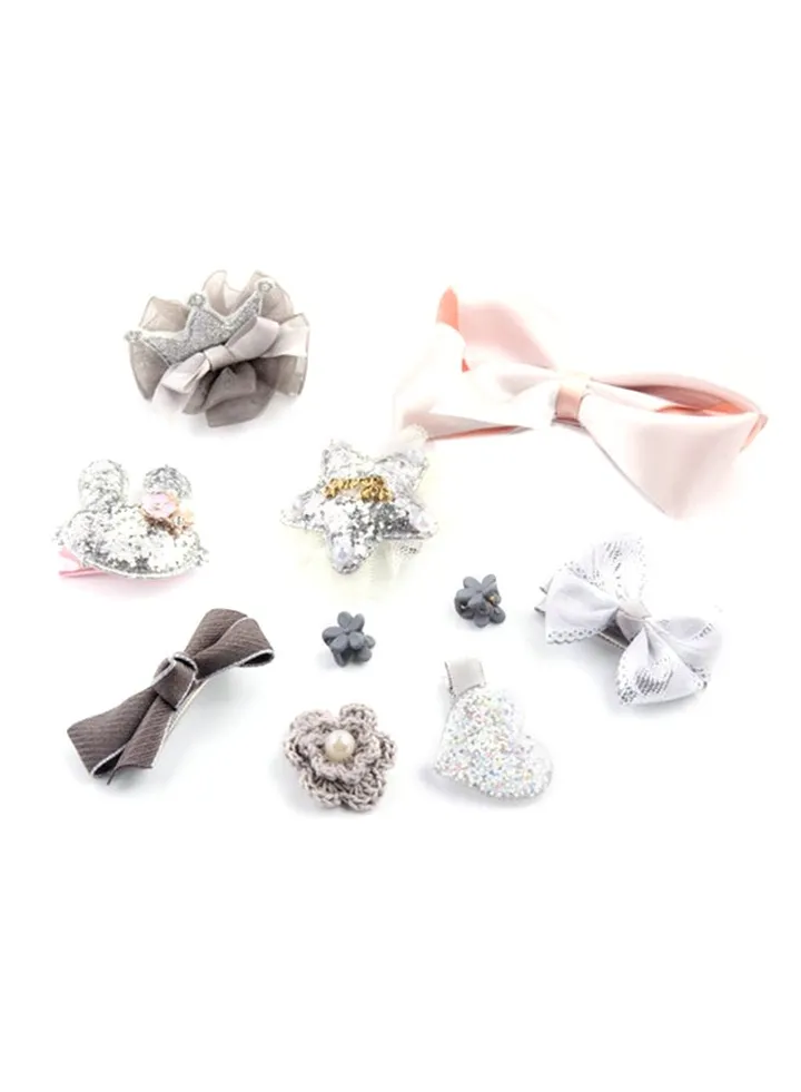 Headband Accessories Set Grey/Pink