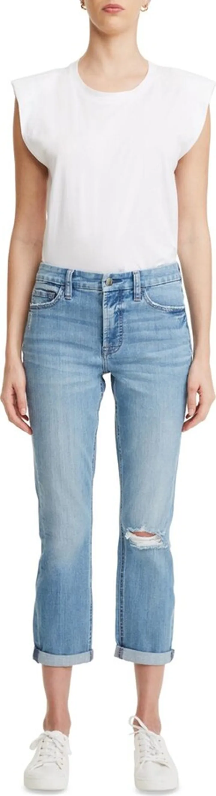 Womens Denim Light Wash Boyfriend Jeans