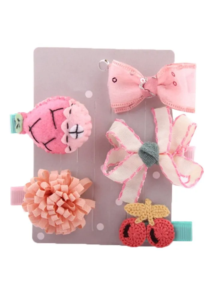 5-Piece Headwear Set Pink
