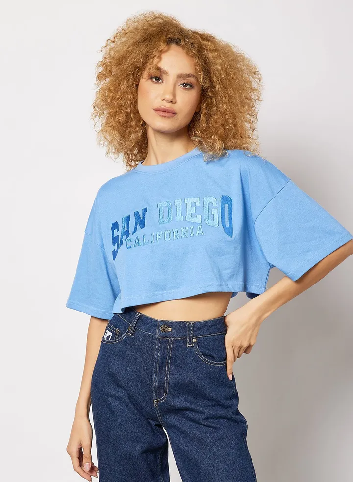 San Diego Crop Top Blue