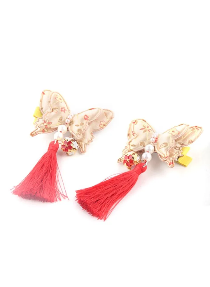 Chinese Style Hairpin Gold/Red