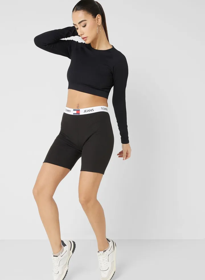 Logo Band Ribbed Shorts