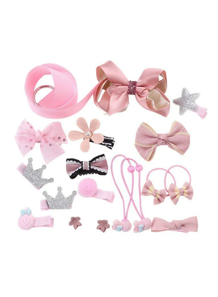 Bow Tie Headband Set Pink