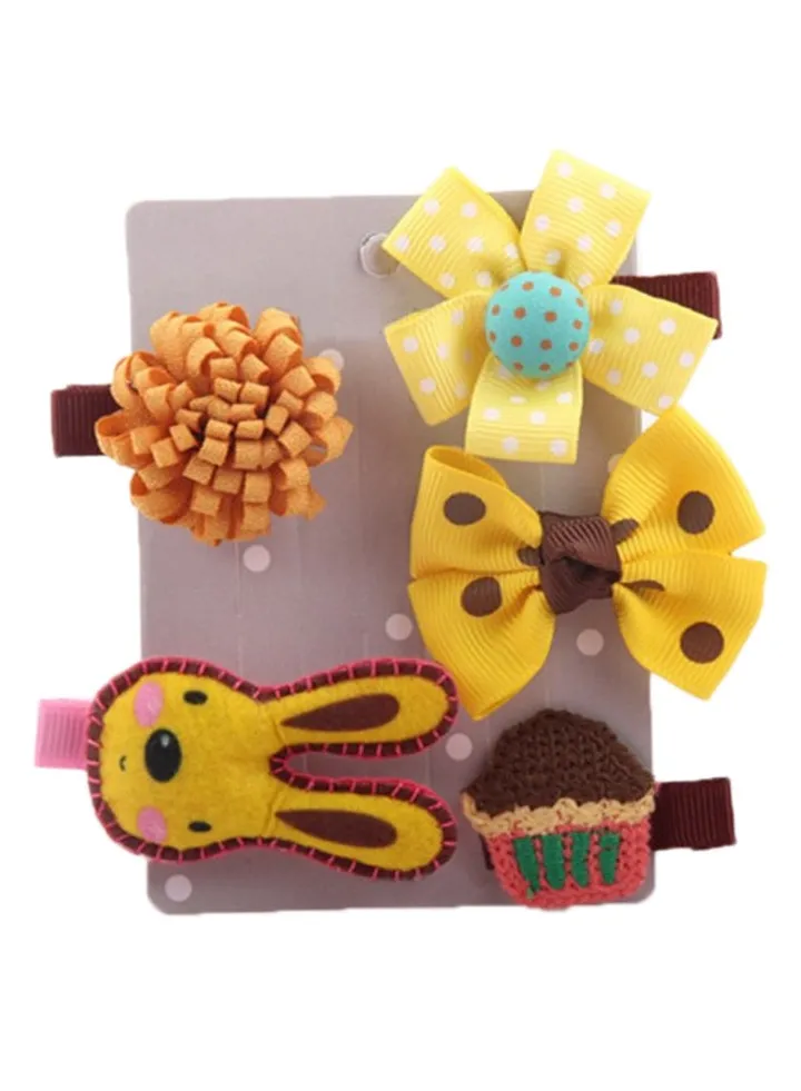 5-Piece Headwear Set Yellow/Brown