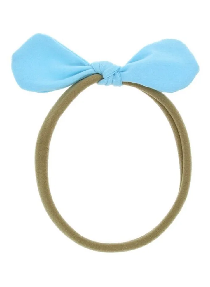 Bow Headband Blue/Beige