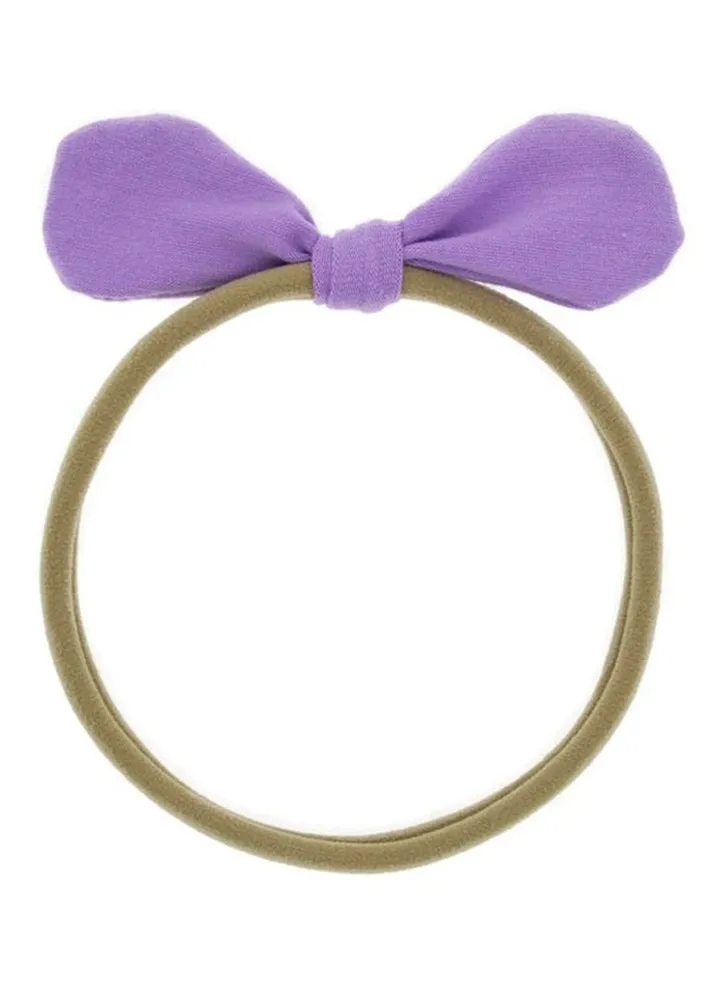 Bow Headband Purple/Beige