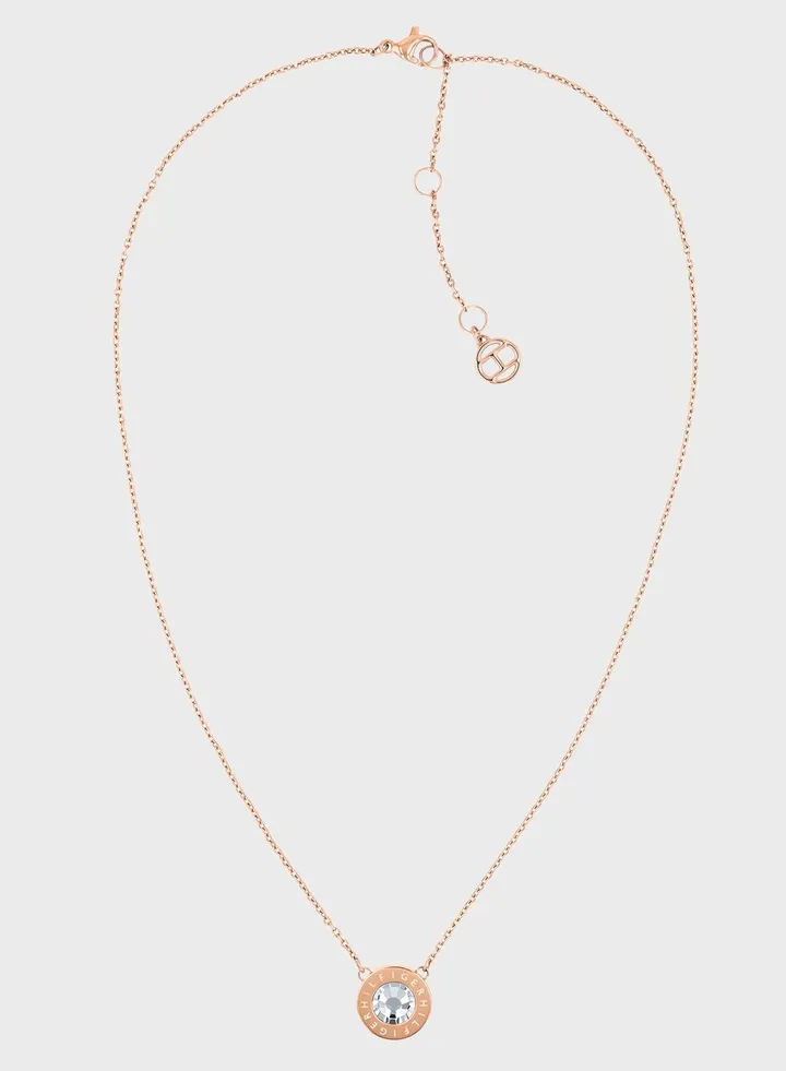 Crystal Stud Pendant Necklace
