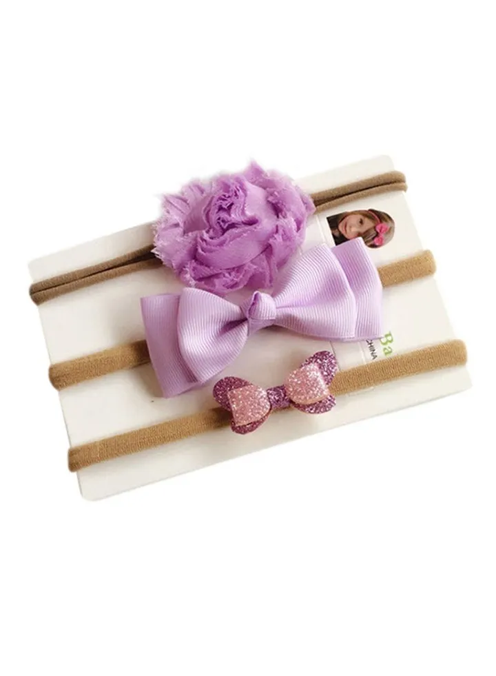 3-Piece Hair Accessories Set Purple