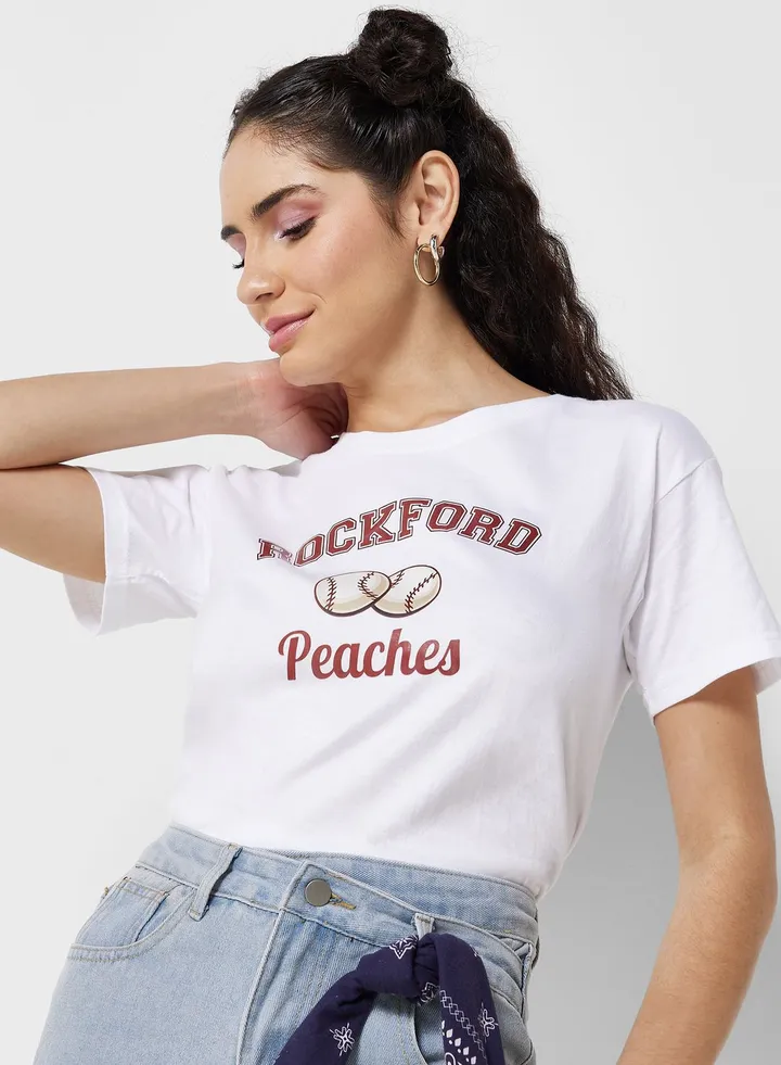 Urban Minx Printed Letter T-Shirt