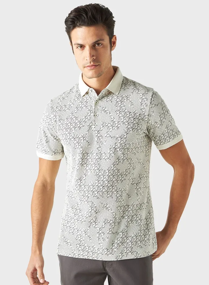 Graphic Printed Polo T-shirt