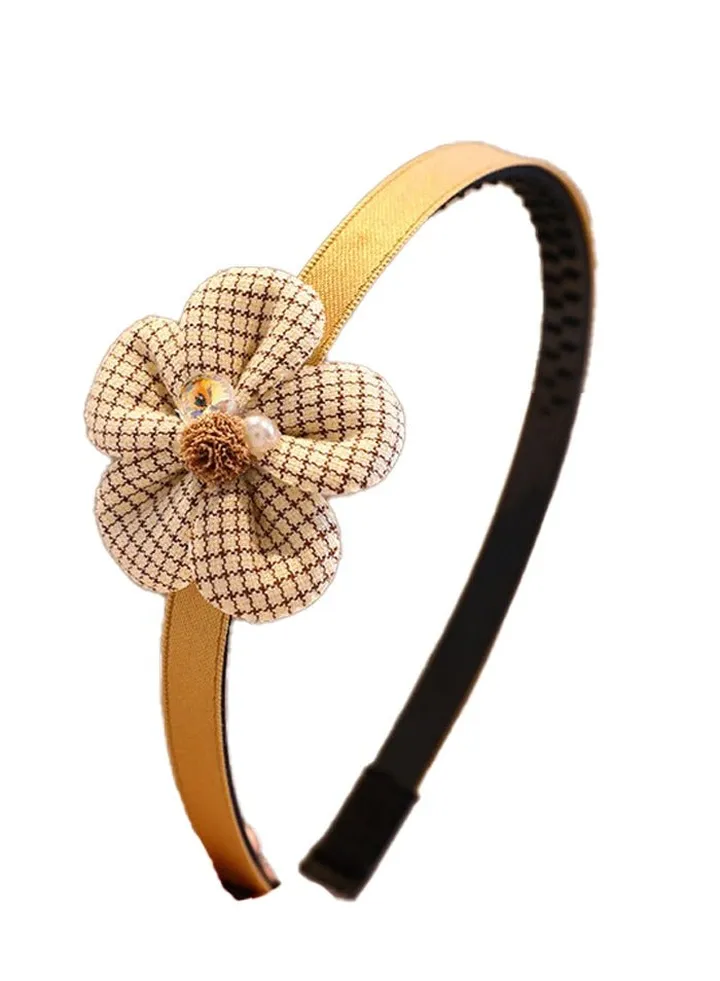 Kids Headband Little Girl Headwear Cute Flower Bow Princess Anti Slip Fabric