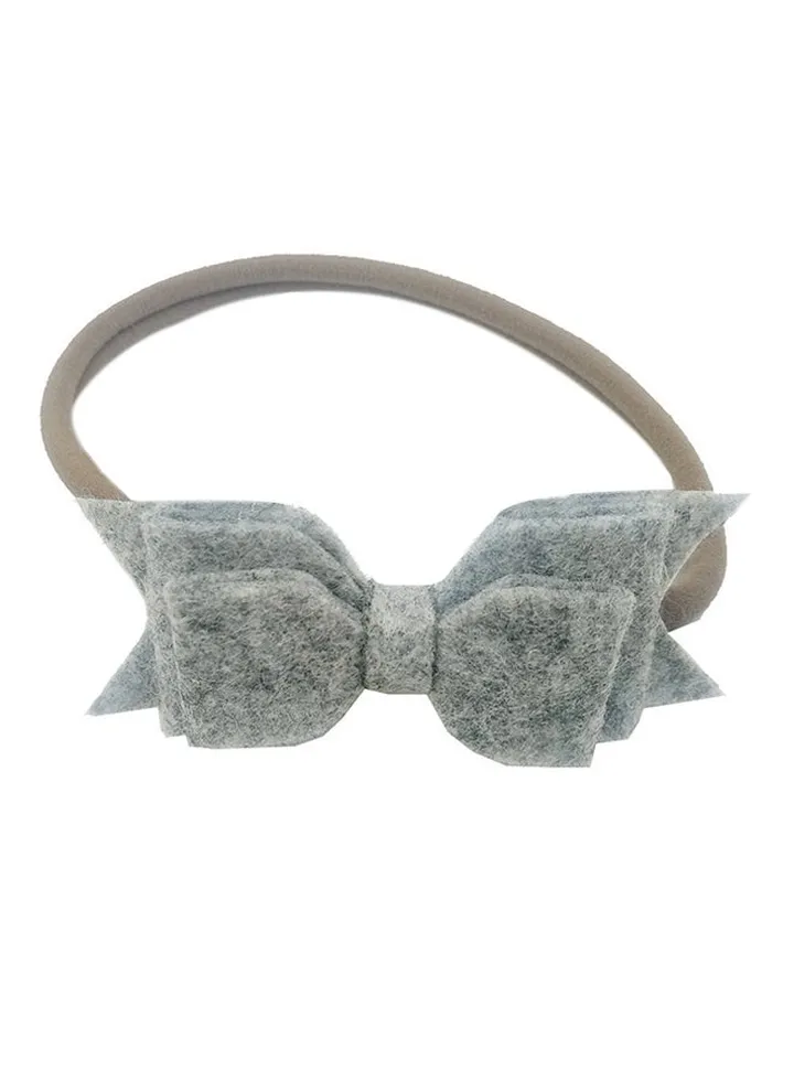 Bow Decor Headband Grey