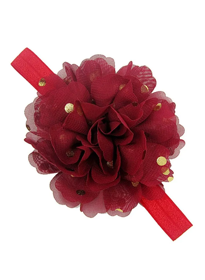 Flower Embellished Headband Burgundy