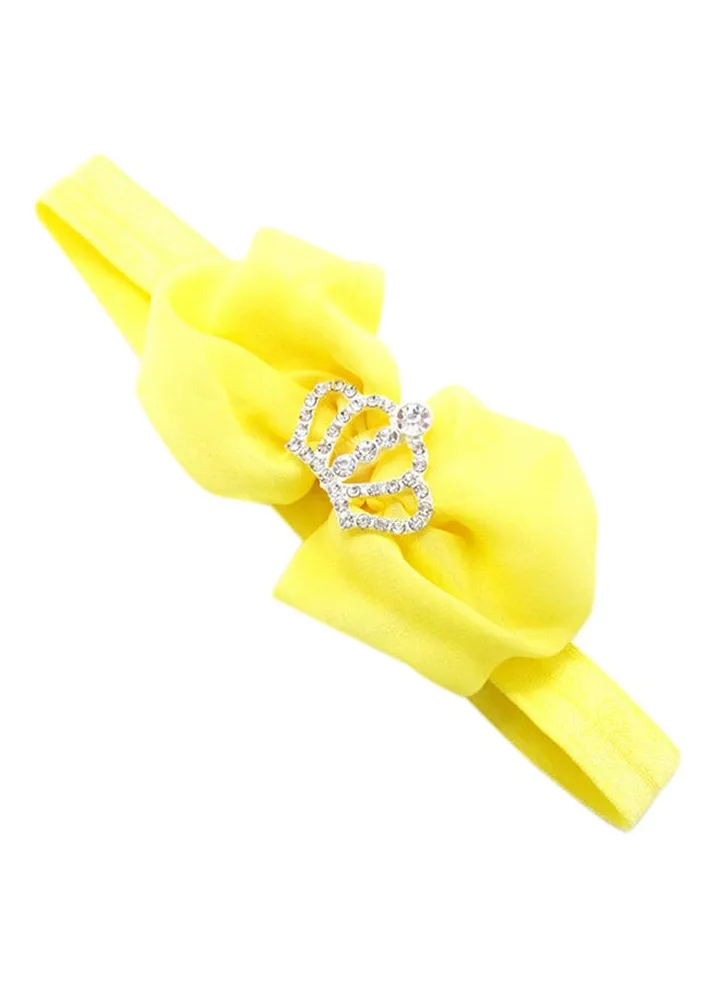 Crown Embellished Headband Yellow