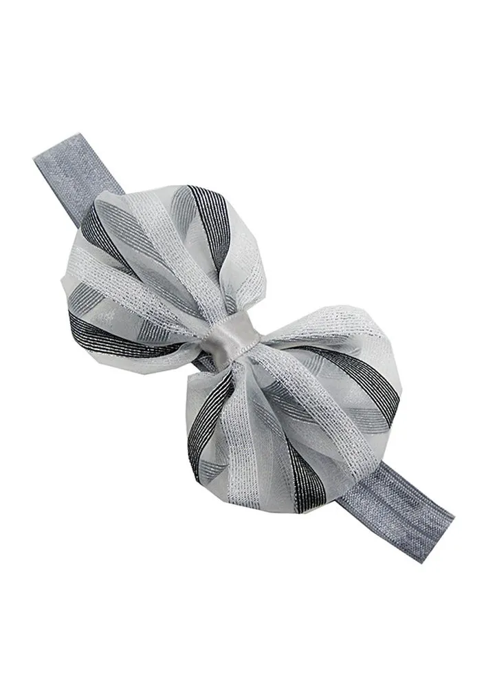 Cute Knotted Bow Headband Grey