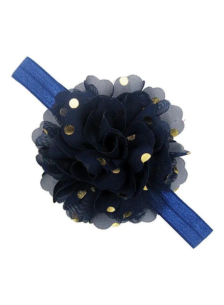 Flower Embellished Headband Blue