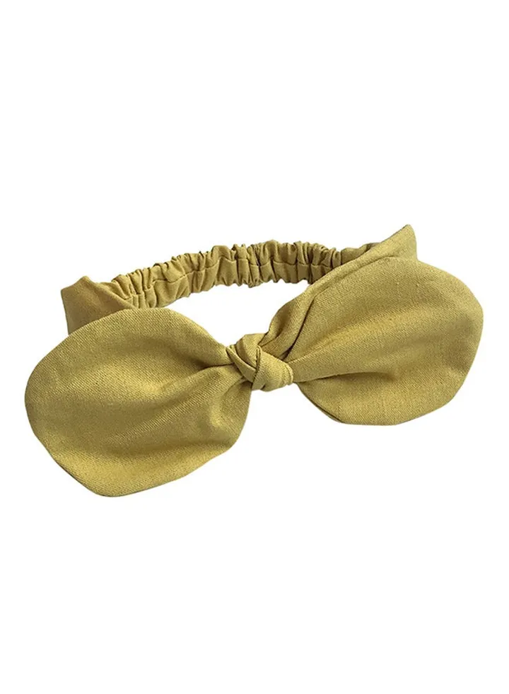 Bowknot Elastic Hairband HL170 Mustard
