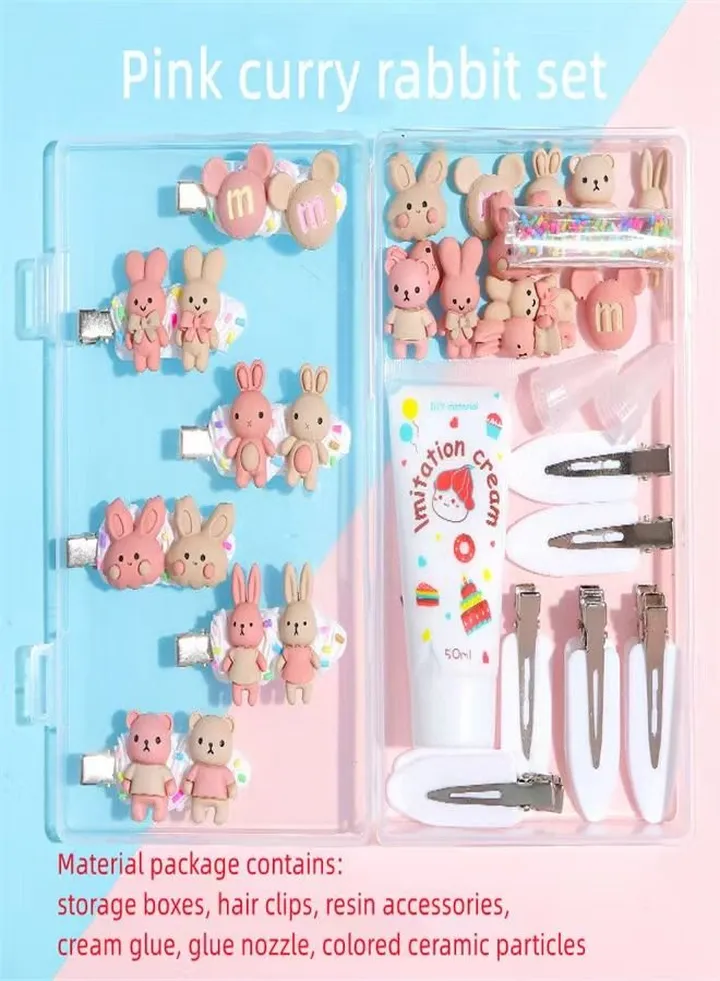 DIY Bunny Resin Accessories Handmade Hair Accessories Set Kit
