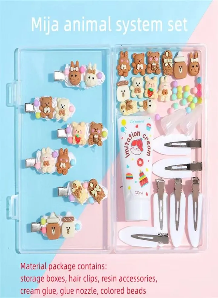 DIY Beige Animal Resin Accessories Handmade Hair Accessories Set Kit
