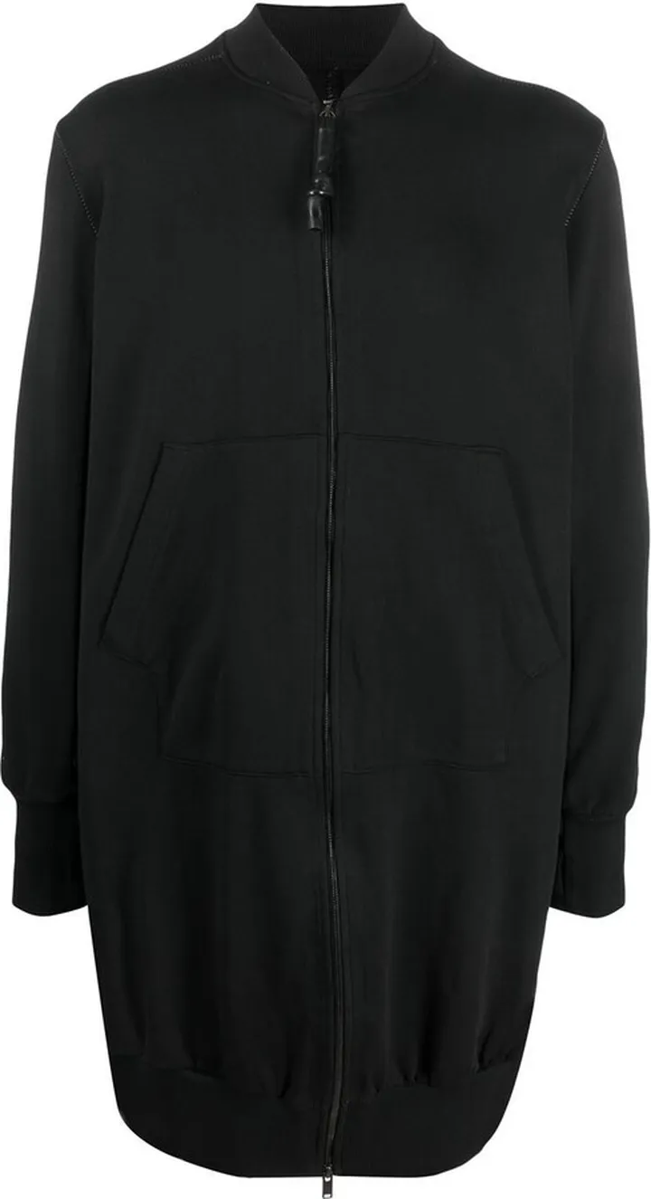 Long-Line Jersey Bomber Jacket