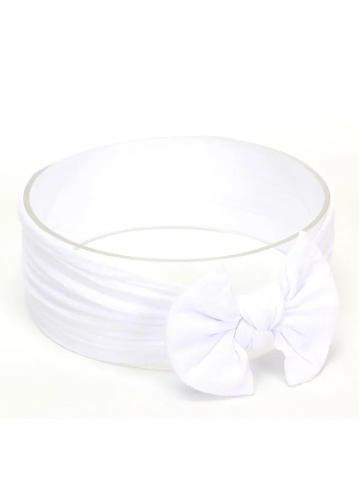 Bow shaped baby headband White