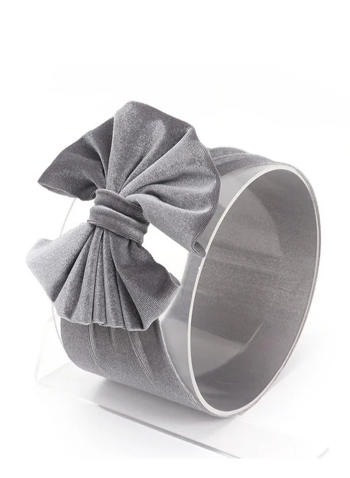 Bow Tie Children's Headband Grey